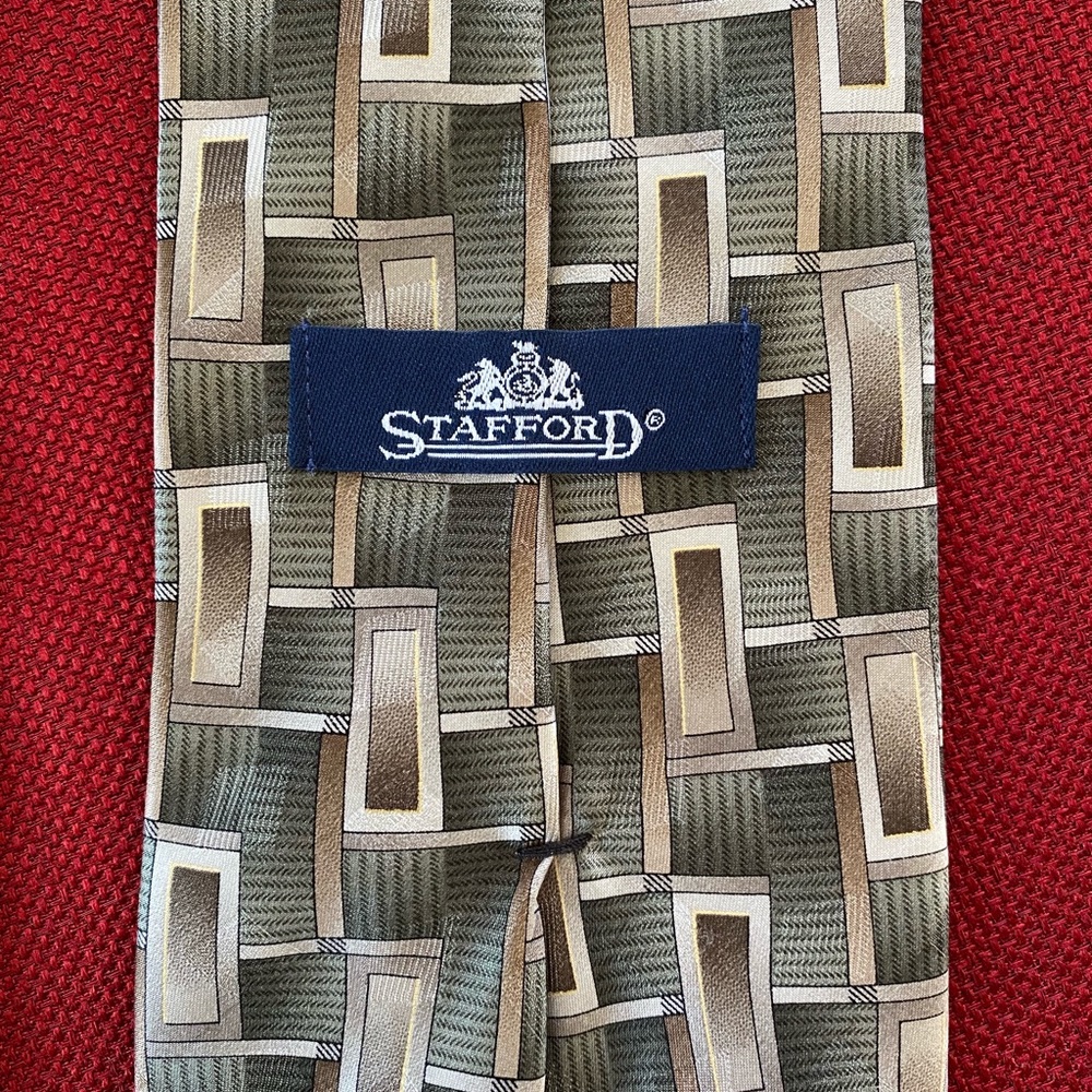 Stratford green gray silk hand made tie - Picture 3 of 8